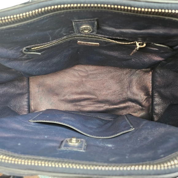 Prada Suede Scamosciato Twin Pocket Tote Bag (Navy/Midnight Blue) - Picture 4 of 10